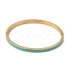 304 Stainless Steel Enamel Hinged Cuff Bangles for Women SA-CBAC920-15G-01-6