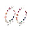 Brass Cubic Zirconia Stud Earrings EJEW-P183-04P-1