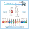 Polka Dot Elephant Alloy Enamel Pendant Locking Stitch Markers HJEW-AB00130-2