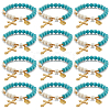 Synthetic Turquoise Round Beaded Stretch Bracelet BJEW-PH01531-02-1