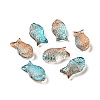 Transparent Spray Painted Glass Beads GLAA-I050-10D-1