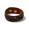 Faux Suede Snap Cord Bracelet LS-BJEW-F428-07-4