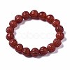 Natural Carnelian Beaded Stretch Bracelets G-Q998-015-2