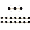 Handmade Alloy Enamel Flat Round Link Chains ENAM-F138-03D-RS-2