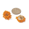 Glass Seed Braided Beaded Flower Stud Earrings EJEW-MZ00072-01-3