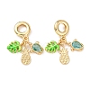 Ocean Brass Pave Cubic Zirconia European Dangle Charms KK-H278-04G-01-1
