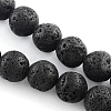Natural Lava Rock Gemstone Round Bead Strands X-G-R285-10mm-06-1
