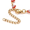 Enamel Heart with Evil Eye Link Chains Bracelet BJEW-P271-07G-4