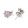Mixed Color Bling Enamel Daisy Flower Stud Earrings EJEW-B009-18P-3