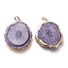Dyed Natural Druzy Solar Quartz Crystal Pendants G-F693-01D-G-2