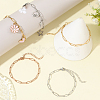15Pcs 3 Colors 304 Stainless Steel Paperclip Chain Bracelets BJEW-BBC0001-20-3