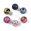 Bohemian Style Printed Schima Wood Beads WOOD-T032-31M-1