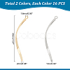 32Pcs 2 Colors 304 Stainless Steel Pendants STAS-UN0037-44-3