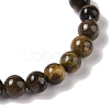 6mm Round Natural Tiger Iron Braided Bead Bracelets BJEW-C067-01A-04-3