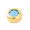 Rack Plating Flat Round Brass Micro Pave Cubic Zirconia Cabochons KK-F874-03G-05-2