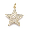 Brass Micro Pave Clear Cubic Zirconia Pendants X-ZIRC-M108-28-G-1