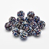 Handmade Polymer Clay Rhinestone Beads RB-L030-18D-12mm-1