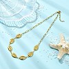 Ocean 304 Stainless Steel Shell Shape Link Chain and Paperclip Chain Necklaces for Women NJEW-JN06131-1