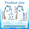 2Pcs 2 Styles Wood Beaded Hanging Ornaments HJEW-GF0001-56B-2