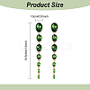 3 Pairs 3 Colors Rhinestone Graduated Beaded Oval Dangle Stud Earrings EJEW-AN0001-40-2