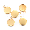 Rack Plating 304 Stainless Steel Pendant Cabochon Settings STAS-F191-14G-C-1