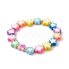 Handmade Polymer Clay Beads Stretch Bracelets BJEW-JB06560-3