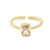 304 Stainless Steel Micro Pave Cubic Zirconia Cuff Rings for Women RJEW-U013-08G-2