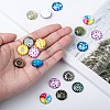Mosaic Printed Glass Half Round/Dome Cabochons GGLA-N004-16mm-G-5
