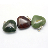 Heart Natural Indian Agate Pendants X-G-Q438-08-2