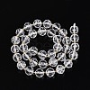 Ombre Effect Dyed Transparent Crackle Glass Beads Strands GLAA-Q111-10MM-08-3