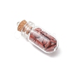 8Pcs 8 Styles Synthetic Turquoise & Natural Green Aventurine & Citrine & Rose Quartz & Lapis Lazuli & Quartz Crystal & Amethyst & Red Jasper Chip Glass Bottle Pendants PALLOY-JF04073-4