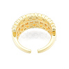 Cubic Zirconia Heart Open Cuff Ring RJEW-N035-137A-3
