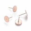 304 Stainless Steel Stud Earring Findings STAS-H436-24RG-10mm-1