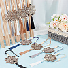 10Pcs 5 Colors Flower Wood Pendant Decoration HJEW-DR00097-4
