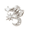 Brass Micro Pave Clear Cubic Zirconia Pendants KK-Z151-03P-02-2