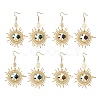 Brass Glass Dangle Earrings EJEW-MZ00802-3