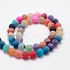 Frosted Natural Weathered Agate Beads Strands G-F367-8mm-08-2