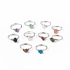Natural Mixed Gemstone Chips Finger Ring RJEW-L082-03P-1