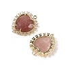 Natural Strawberry Quartz Faceted Heart Pendants G-I382-03G-06-2