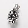304 Stainless Steel Locket Pendants STAS-P137-19AS-1