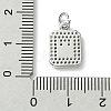 Rack Plating Brass Micro Pave Clear Cubic Zirconia Charms KK-G501-01W-P-3