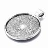 Tibetan Style Flat Round Alloy Pendant Cabochon Settings TIBEP-Q049-08AS-RS-2