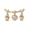 Brass Pave Cubic Zirconia Pendants KK-M287-05G-B-1