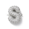 Brass Micro Pave Cubic Zirconia Letter Links KK-I717-04S-P-1