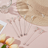 8Pcs Brass Brooches JEWB-BC00012-4