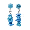 Natural Mixed Stone Dangle Stud Earrings EJEW-JE06371-4