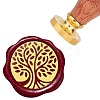 Brass Wax Seal Stamps with Wood Handle AJEW-WH0412-0066-1