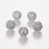 Brass Cubic Zirconia Beads ZIRC-D011-50P-1