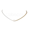 Natural Cultured Freshwater Pearl Rice Pendant 304 Stainless Steel Cable Chain Double Layer Necklaces X-NJEW-JN05682-2