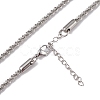 Non-Tarnish 304 Stainless Steel Bone Rope Chain Necklace for Women NJEW-I121-01C-P-2